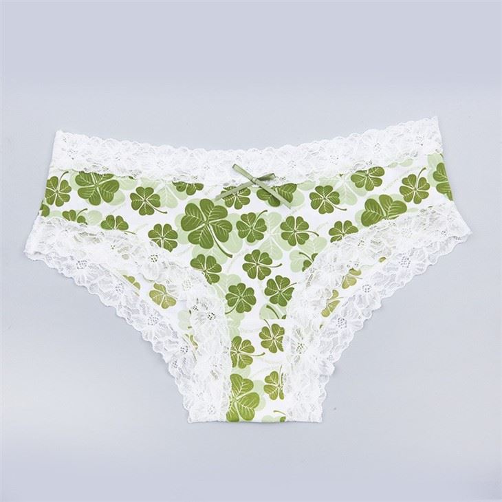 Fashion Style Nylon Lace Floral Printed Iced Silk Girl Brief Sexy Women Briefs Underwear Panty Underpants Ladies Women's Panties