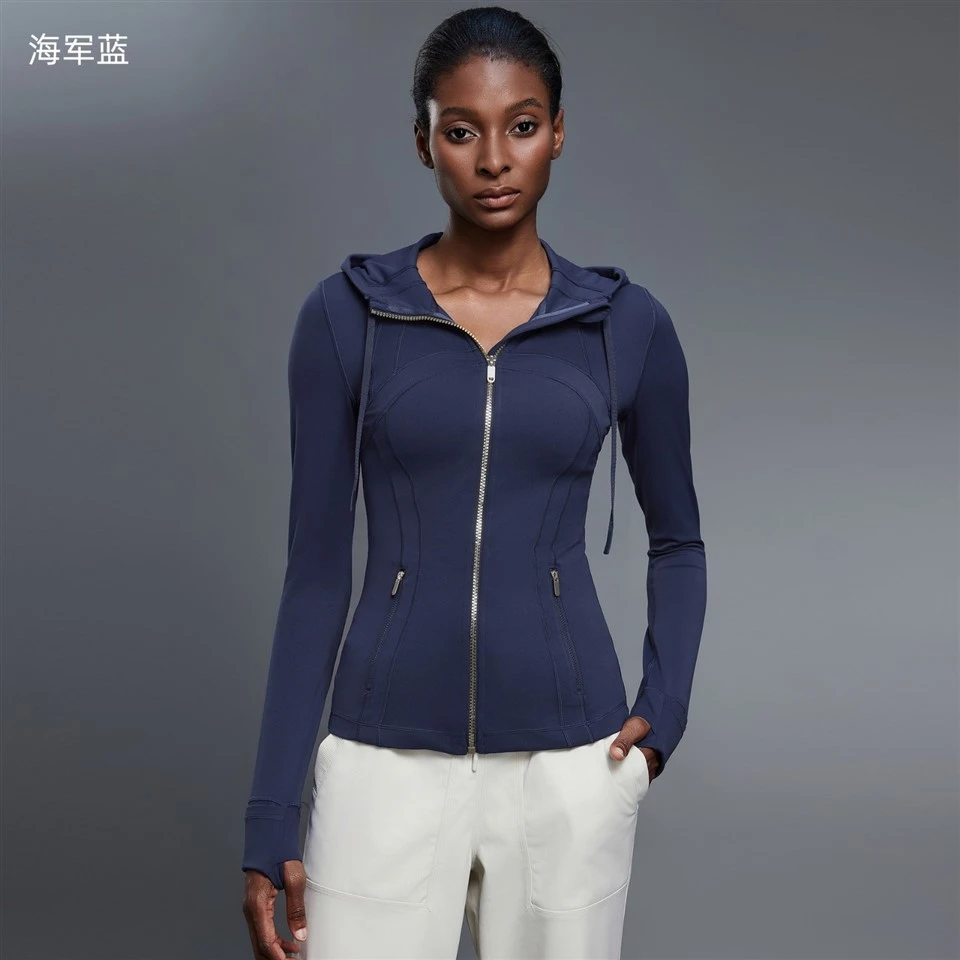 Slim-Fit Hooded Jacket Yoga Cardigan Coat Workout Outerwear suppliers